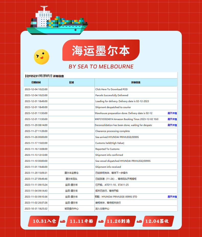 海运澳洲墨尔本物流时效-旗云国际物流